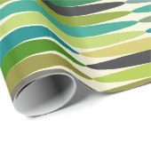 緑とターコイズのヴィンテージ抽象芸術パターン ラッピングペーパー (ロールコーナー)