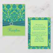 緑とターコイズのDamaskエンクロージャカード エンクロージャーカード (正面/裏面)