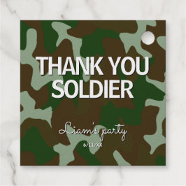 緑とダークブラウンの迷彩ありがとう兵士 フェイバータグ