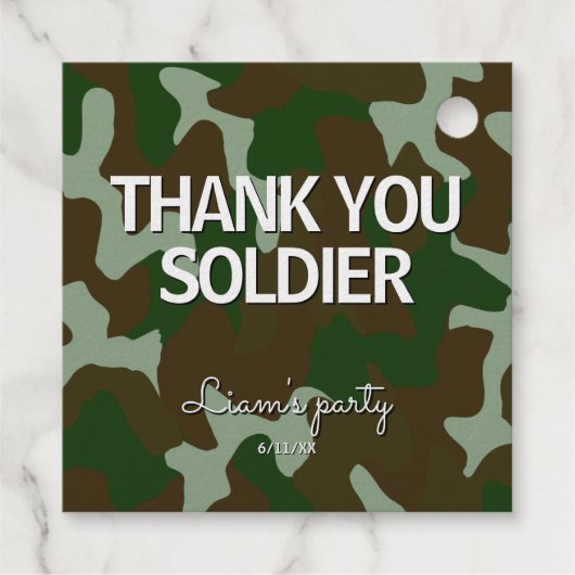 緑とダークブラウンの迷彩ありがとう兵士 フェイバータグ (裏面)