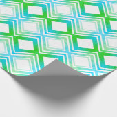 緑とティール(緑がかった色)パターン(の模様が)ある任意の大事な行事ギフトラップ ラッピングペーパー (角)