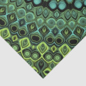 緑とティール(緑がかった色)万華鏡のように千変万化するパターンマンダラパターン 薄葉紙 (詳細)