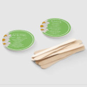 緑とデイジー結婚式 プログラムファン ハンドファン (組立なし)