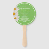 緑とデイジー結婚式 プログラムファン ハンドファン (正面)