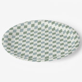 緑とトープアーガイルの多用途エレガント性 ペーパープレート (アングル)