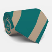 緑とトープ幅のストライプパターン ネクタイ (ロール)