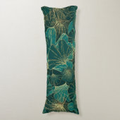 緑とトーンエキゾチック葉 ボディピロー (正面縦)