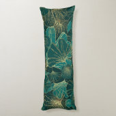 緑とトーンエキゾチック葉 ボディピロー (裏面 (縦))