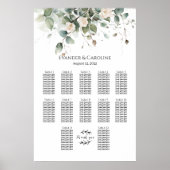 緑とバラ結婚の座席表12表 ポスター (正面)