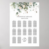 緑とバラ結婚の座席表14表 ポスター (正面)