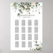 緑とバラ結婚の座席表15表 ポスター (正面)