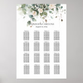 緑とバラ結婚の座席表16表 ポスター (正面)
