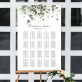 緑とバラ結婚の座席表20台 ポスター