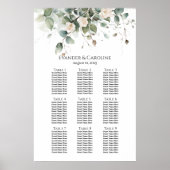 緑とバラ結婚の座席表9表 ポスター (正面)