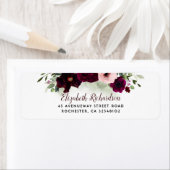 緑とバーガンディ結婚の花 ラベル (インサイチュ)