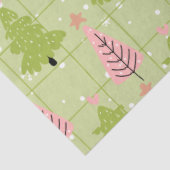 緑とピンクのクリスマスツリーがクリスマスを飾る 薄葉紙 (詳細)