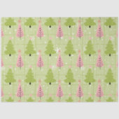 緑とピンクのクリスマスツリーがクリスマスを飾る 薄葉紙 (正面)