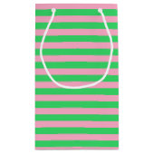 緑とピンクのストライプ スモールペーパーバッグ (裏面)