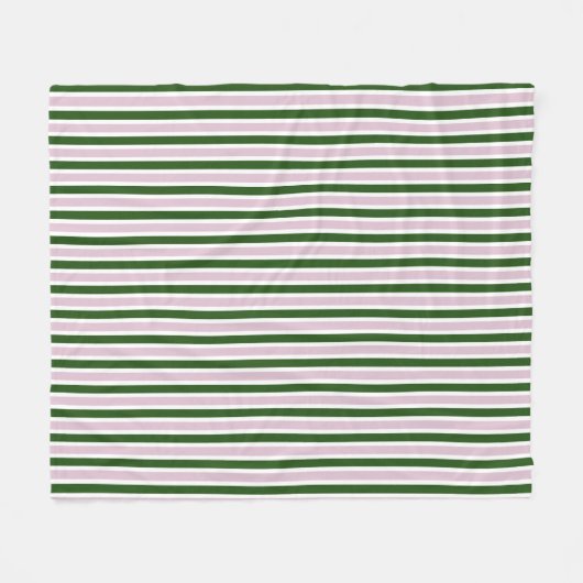緑とピンクのストライプ フリースブランケット (正面(横))