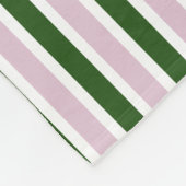 緑とピンクのストライプ フリースブランケット (角)