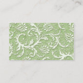 緑とピンクのダマスクプレイスカード プレイスカード (裏面)