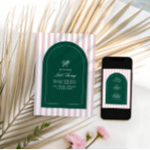 緑とピンクのテニス バチェロレッテの旅程 招待状