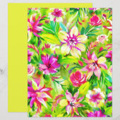 緑とピンクのパターンのスクラップブック紙 (正面/裏面)