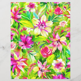 緑とピンクのパターンのスクラップブック紙