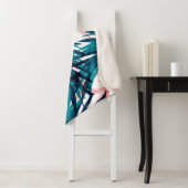 緑とピンクのパーム葉のパターン シェルパブランケット (インサイチュ)