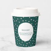 緑とピンクのビジネスミニマルロゴのカスタム 紙コップ (裏面)