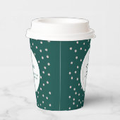 緑とピンクのビジネスミニマルロゴのカスタム 紙コップ (右)