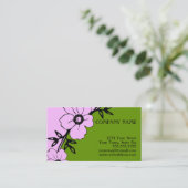 緑とピンクのフローラ名刺 名刺 (スタンド正面)