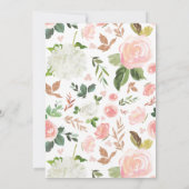 緑とピンクのフローラ水色 | バプテスマ 招待状 (裏面)