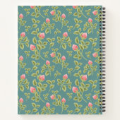 緑とピンクのフローラ ノートブック (裏面)
