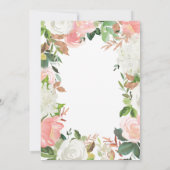 緑とピンクのフローラ | ブライダルシャワー 招待状 (裏面)