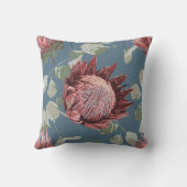 緑とピンクのプロテアオングレーブルーアクセント枕 クッション (裏面)