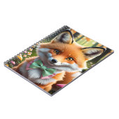 緑とピンクのボウが付いたかわいい狐 ノートブック (左側)