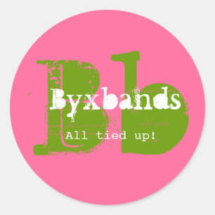 緑とピンクのモノグラムのビジネスロゴ ラウンドシール