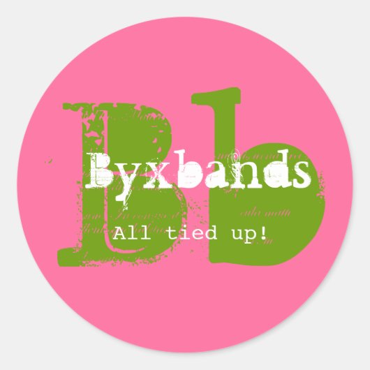 緑とピンクのモノグラムのビジネスロゴ ラウンドシール (正面)