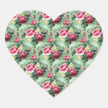 緑とピンクのヴィンテージバラ