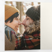 緑とピンクのヴィンテージメリーチャリッツマ数々のス写真 三つ折りクリスマスカード (内部最初)