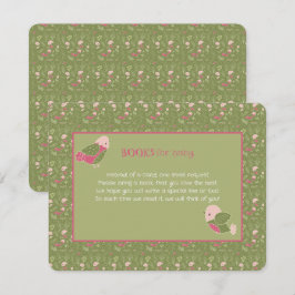 緑とピンクの可愛い鳥の絵本 赤ちゃんへ エンクロージャーカード