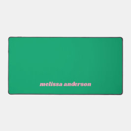 緑とピンクの名前をカスタムするはっきりしたトレンディー色モダン デスクマット