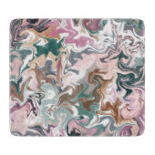 緑とピンクの大理石抽象芸術切断ボード カッティングボード (正面)