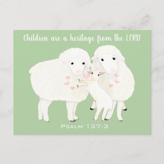 緑とピンクの子供たちは主からの伝統である ポストカード (正面)