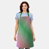 緑とピンクの対角線 エプロン (着用した状態)
