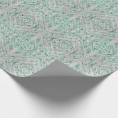 緑とピンクの抽象芸術 ラッピングペーパー (角)