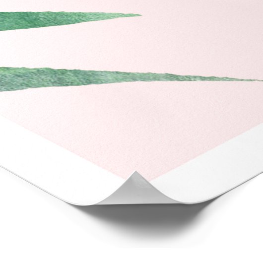 緑とピンクの植物性のポスタープリント ポスター (角)