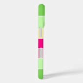 緑とピンクの水平ストライプモノグラムケースマット Case-Mate iPhoneケース (裏面 / 右)