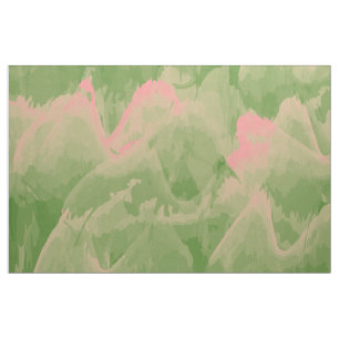 緑とピンクの波 ファブリック